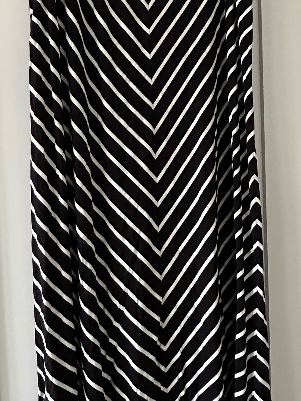 Calvin Klein Black and White Chevron Maxi Skirt